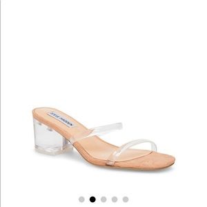 STEVE MADDEN ISSY SANDAL CLEAR/TAN SIZE 7